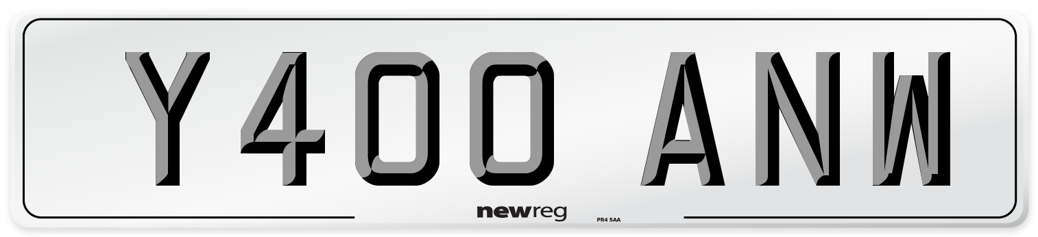 Y400 ANW Number Plate from New Reg